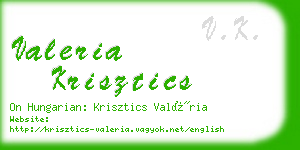 valeria krisztics business card